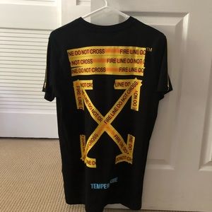 off white tee firetape